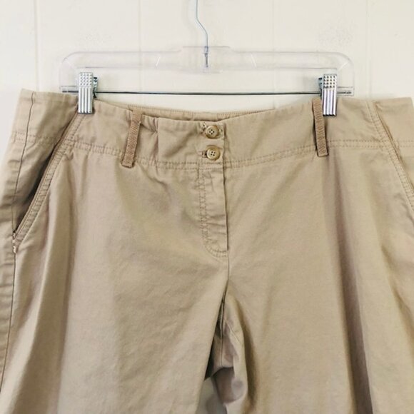 Tahari Tan Womens Wide Leg Crop Pants Size 14 - Picture 4 of 9